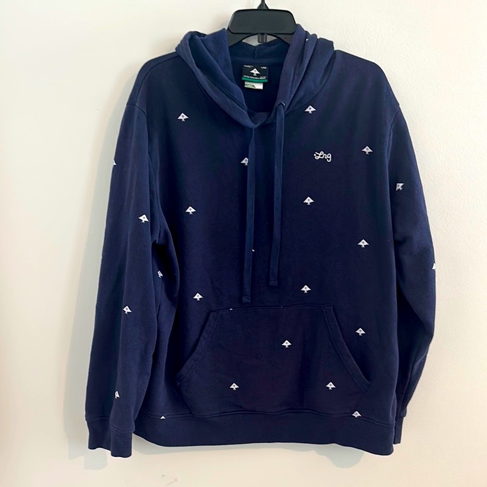 Lrg Pullover Hoodie Sz Large Navy & White Trees Lifted Research Group